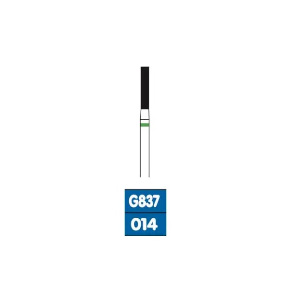 Flat-End Cylinder Diamond Burs G837 DLC, Coarse Grit, FG-014