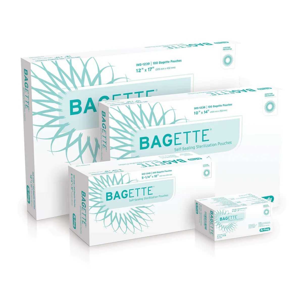 Sterilization Bagette Self-Sealing Pouches, 190x330mm