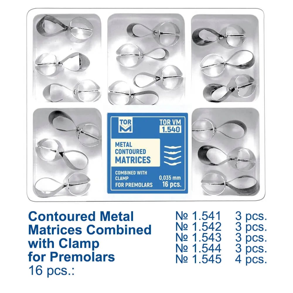 Metal Contact Matrices with Clamp for Premolars Kit