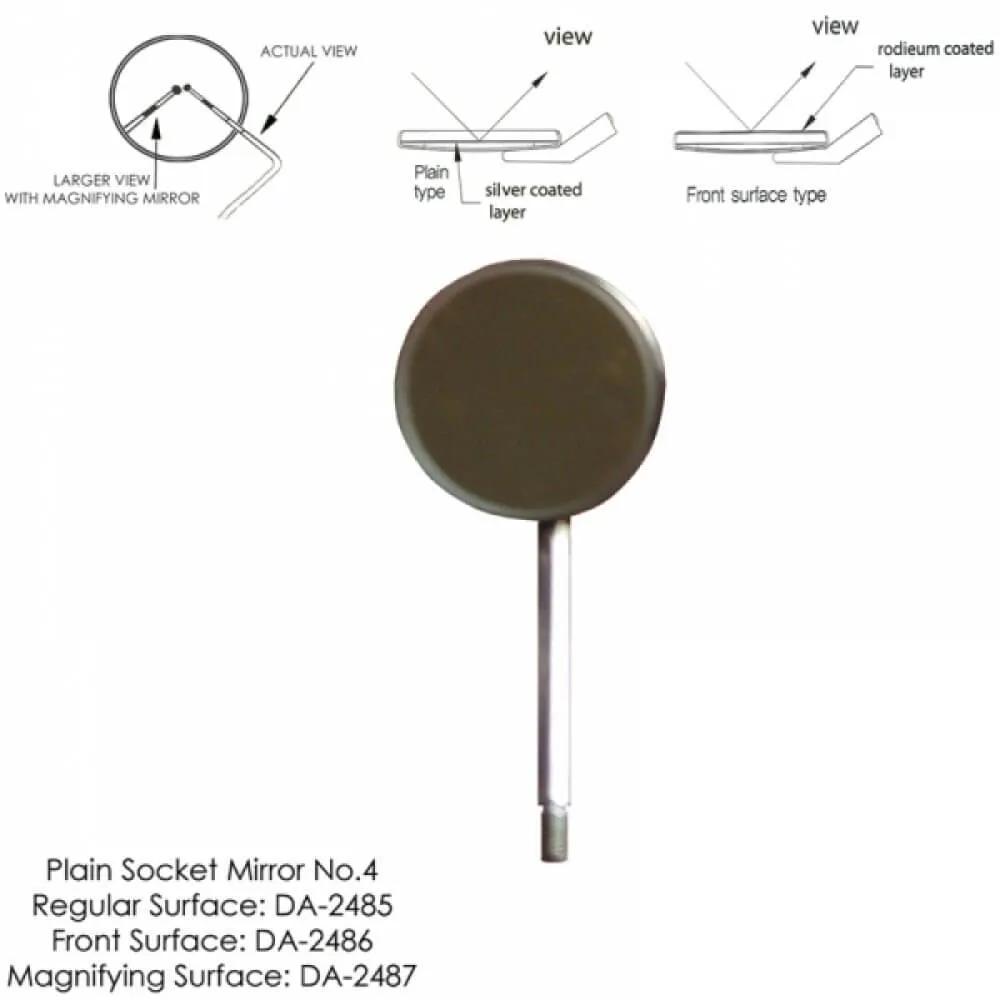مرآة بسطح عادي Cone Socket رقم 4، PK/12