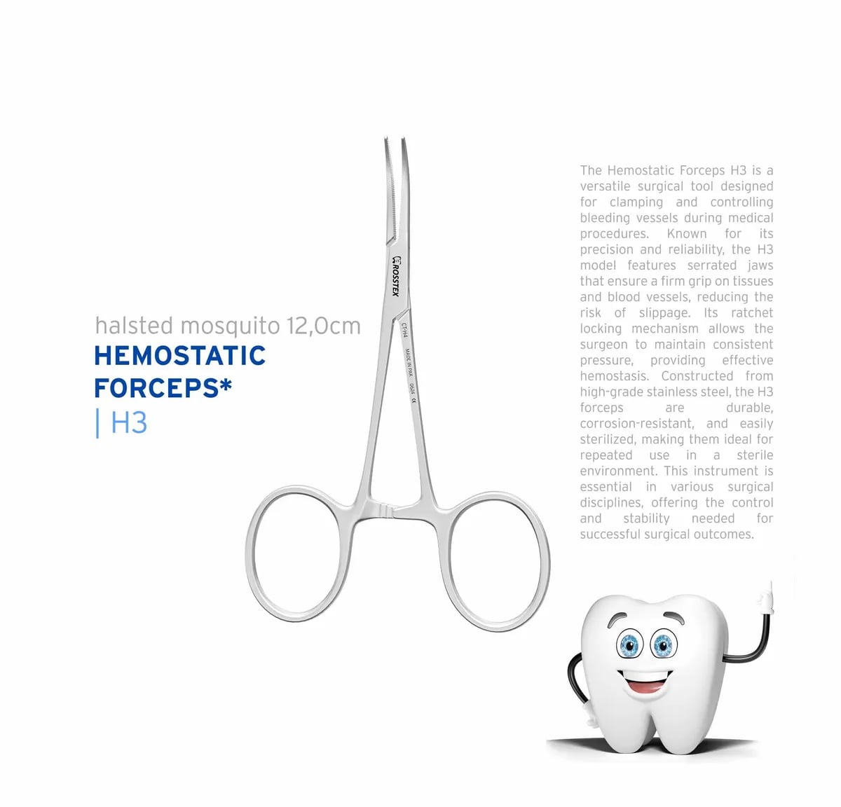 Surgical Forceps Halsted Mosquito, Curved, 12.0 cm