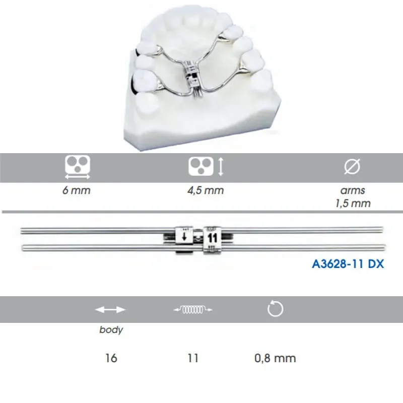 Multifunctional Orthodontic Screw, 11mm, 4 Arms Left