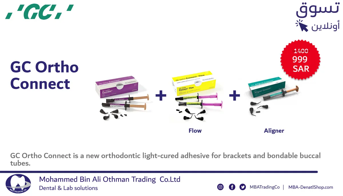 GC Ortho Connect, LC Adhesive for Brackets & Buccal Tubes, 2.9g Syringe, PK/2