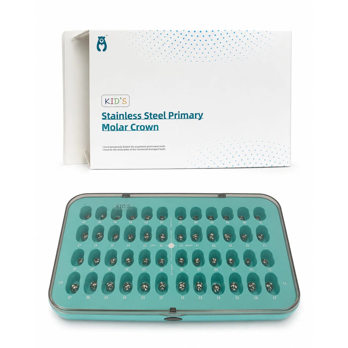Pediatric Stainless Steel Primary Molar Crown Kit 48 Pcs