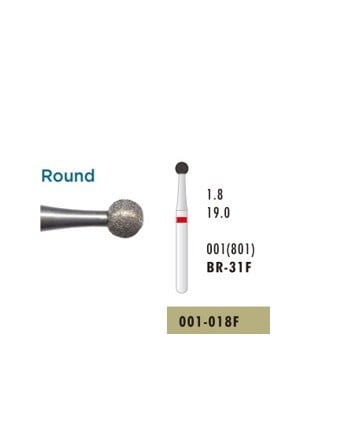 Diamond Bur Br-31F (001-018F), Red