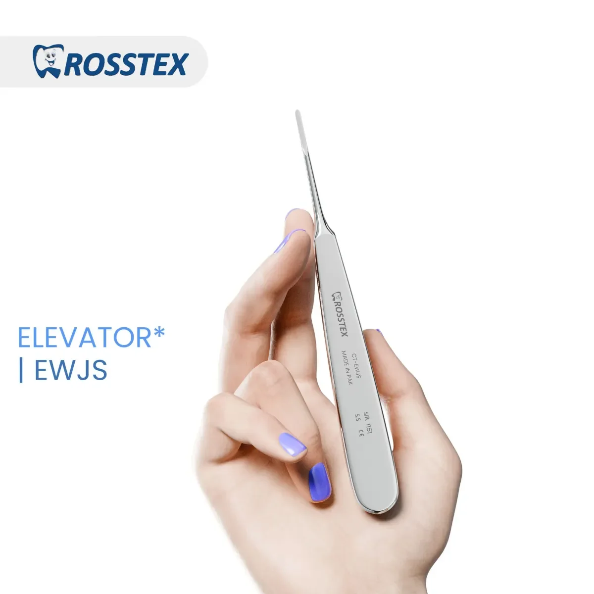 Dental Elevator Warwick James, Straight, 2.2 mm Blade