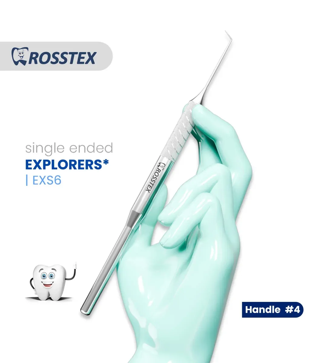 Dental Explorer 6, Handle No. 4, Single Ended