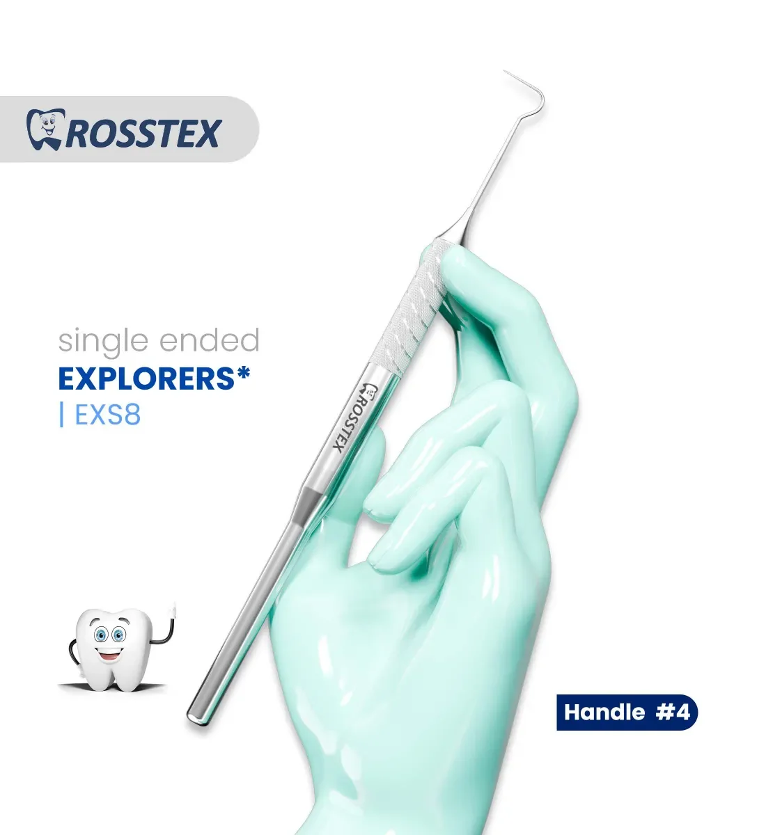 Dental Explorer 8, Handle No. 4, Single Ended
