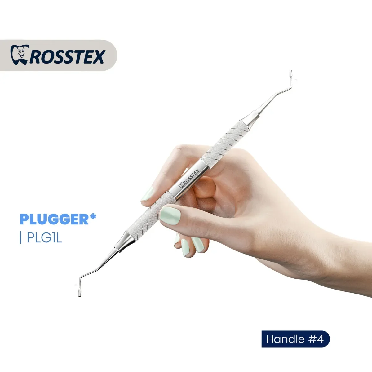 Dental Plugger/Condenser 1, Smooth, 1.2mm–1.5mm, Handle No. 4