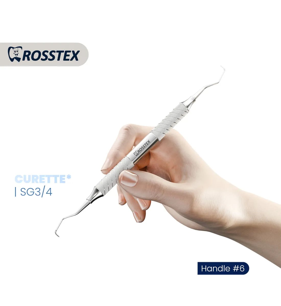 Dental Curette Gracey Standard 3/4, Handle No. 6