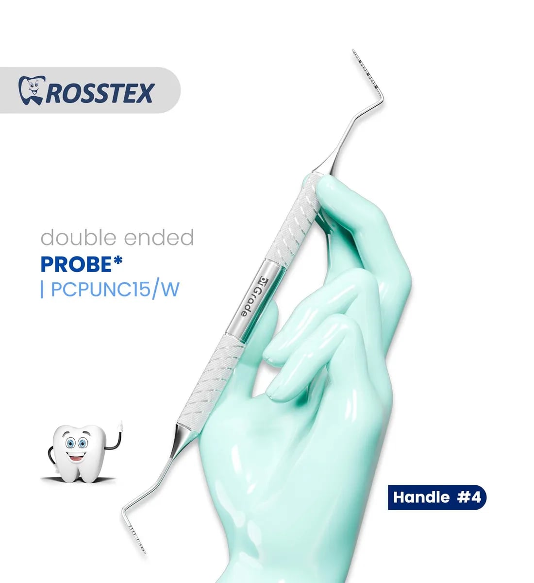 Dental Probe UNC15/Thin Williams, Handle No. 4, Double Ended