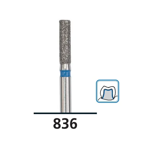 Flat-End Cylinder Diamond Burs C836, Super Fine Grit, FG-010