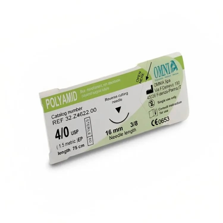 Polyamid Suture 4/0 Cutting, 17mm, 1/2 Circle Reverse Cutting