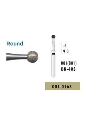 Diamond Bur Br-40XC (001-016XC), Black, Pack of 5