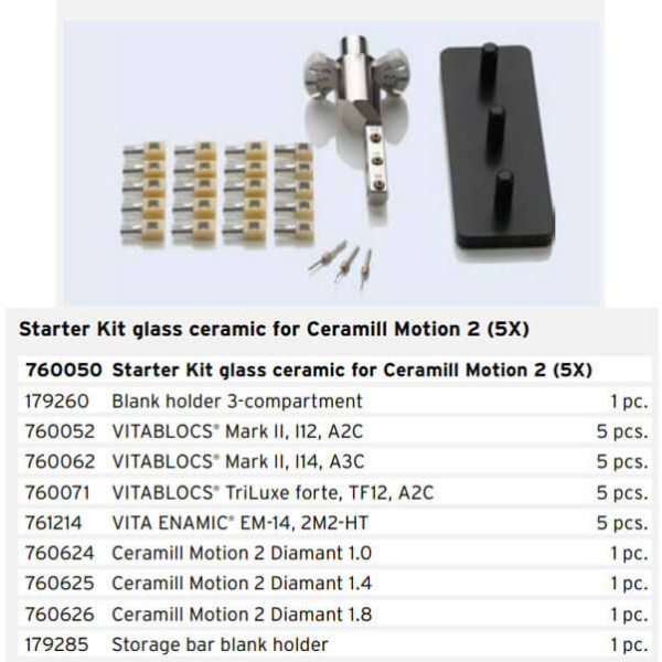 Glass-Ceramic Starter Kit For Ceramill Motion 2 Starter Kit (5X) - Amann Girrbach - 760050