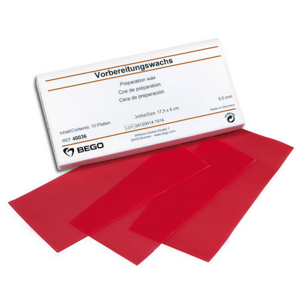Preparation Red Base Wax (0,5mm) PK/15 - BEGO - 40036