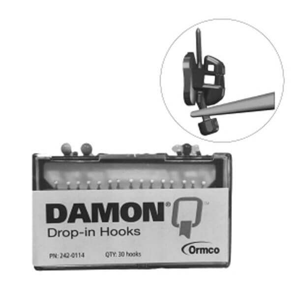 Damon Q2 Auxiliary, Drop-in Hooks, Upper/Lower 5-5, PK/30 - Ormco - 242-0037