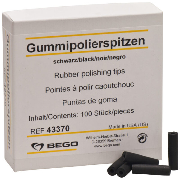Rubber Polishing Tips, Black PK/100 - BEGO - 43370