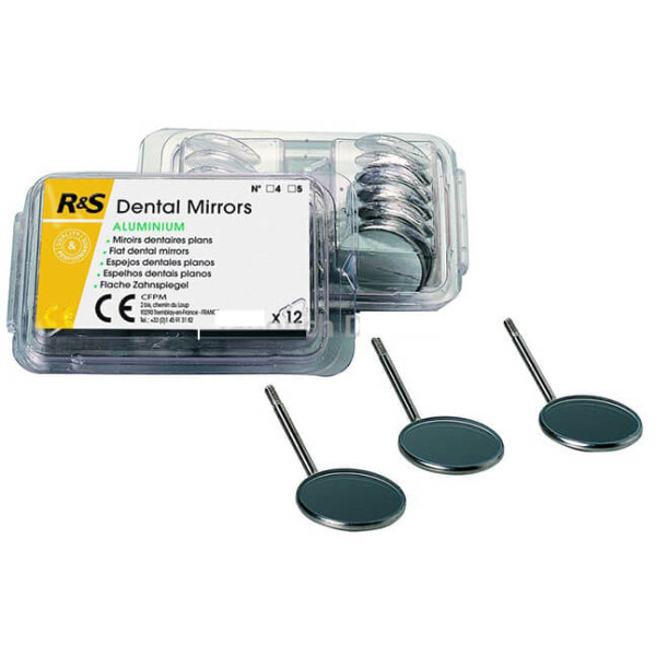 Aluminum Mouth Mirrors #4 (Ø 22 mm) - R&S Dental - 210-649