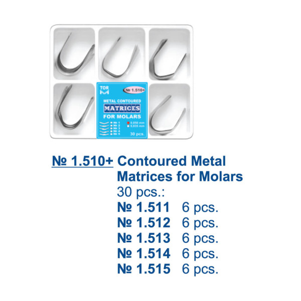Contoured Metallic Matrices for Molars - TOR - 1.510+