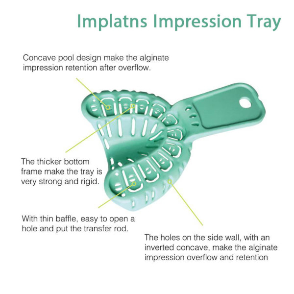 Dental Implant Impressin Tray, Upper and Lower, Assorted Sizes, PK/6 - Layan - 803-IIT