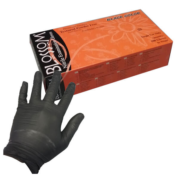 Powder Free Nitrile Exam Gloves, Small (Black Soft), PK/100 - Blossom - BM 47826