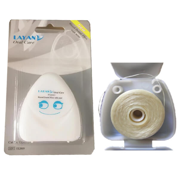 Waxed Nylon Dental Floss, Mint Flavor, 50m Pack - Layan - UL0005
