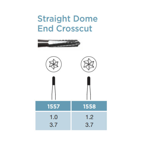 Oral Surgery Carbide Burs, Straight Dome End Crosscut, FG X-Long 010 - Dentsply Sirona - 388659