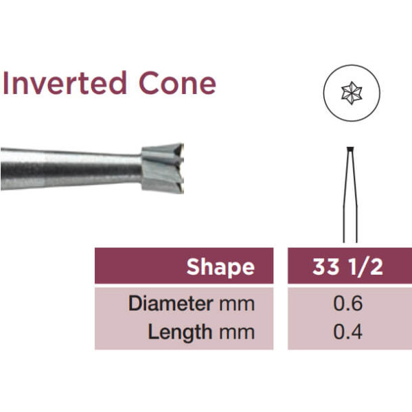 Operative Carbide Bur, Inverted Cone, RA-006 - Dentsply Sirona - 389109