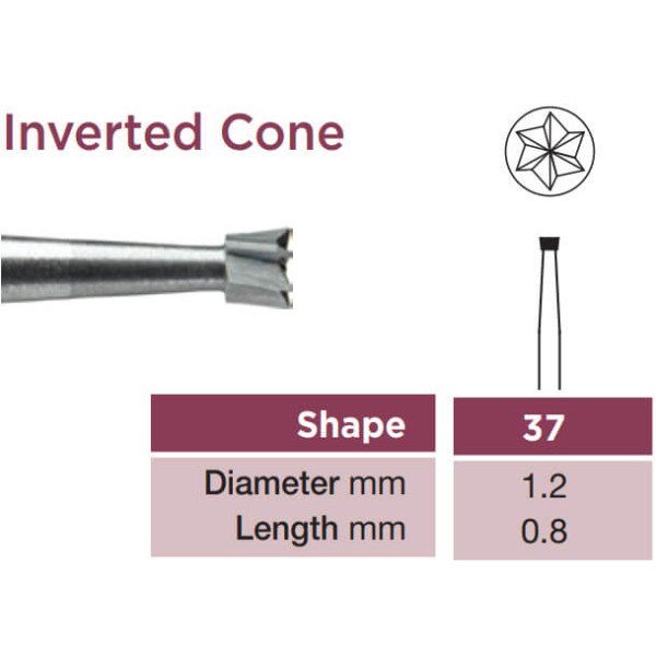 Operative Carbide Bur, Inverted Cone, RA-012 - Dentsply Sirona - 389113