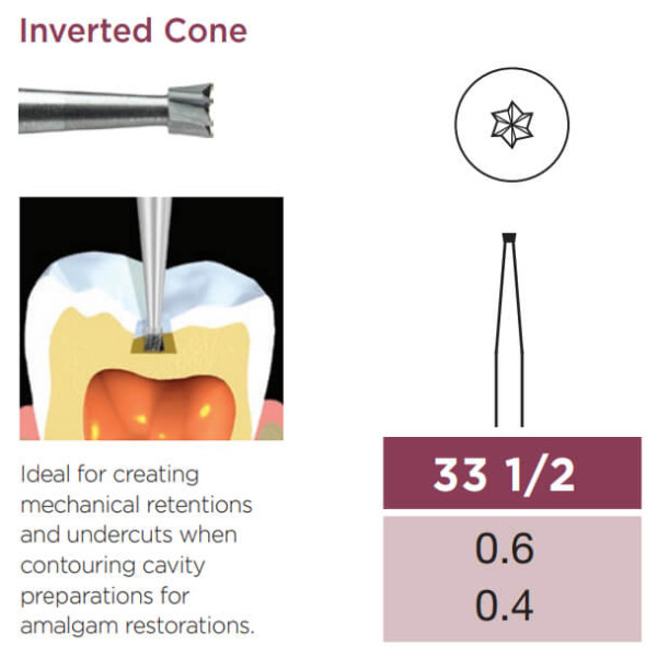 Operative Carbide Bur, Inverted Cone, FG-006 - Dentsply Sirona - 389209