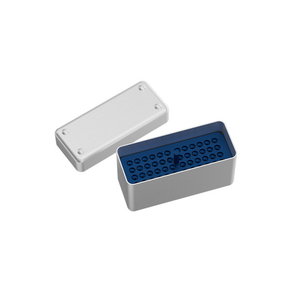 Mini Aluminium Endodontic Files Storage Box with Lid, Blue - ASA Dental - AL2742-2