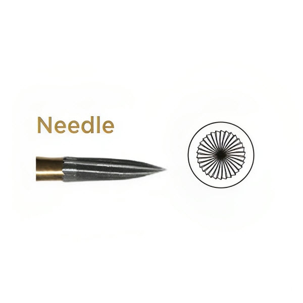 Trimming & Finishing Carbide Bur, Needle-Long, 30 Blades, FG-012 - Dentsply Sirona -