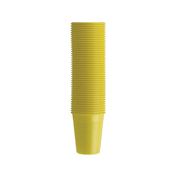 Monoart Plastic Cups, 200cc, Color Yellow, PK/100 - Euronda - 21410014