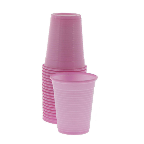 Monoart Plastic Cups, 200cc, Color Pink, PK/100 - Euronda - 21410016