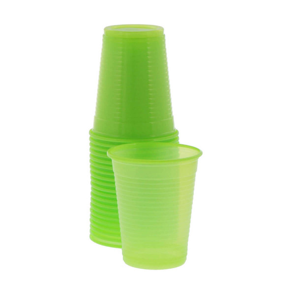 Monoart Plastic Cups, 200cc, Color Lime, PK/100 - Euronda - 21410020