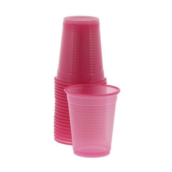 Monoart Plastic Cups, 200cc, Color Fuchsia, PK/100 - Euronda - 21410022