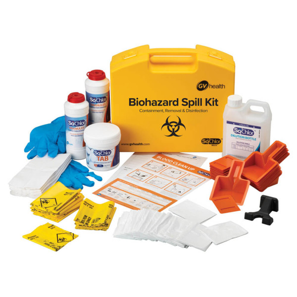 Biohazard Spill Kit (Multi/25 Blood Spills/Chlorine based) - GV Health - MJZ017