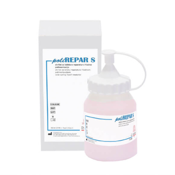 Cold Curing Repair Acrylic, Acrylate PoliREPAR S (Powder), Pink, 1000g - PoliDent - 03059