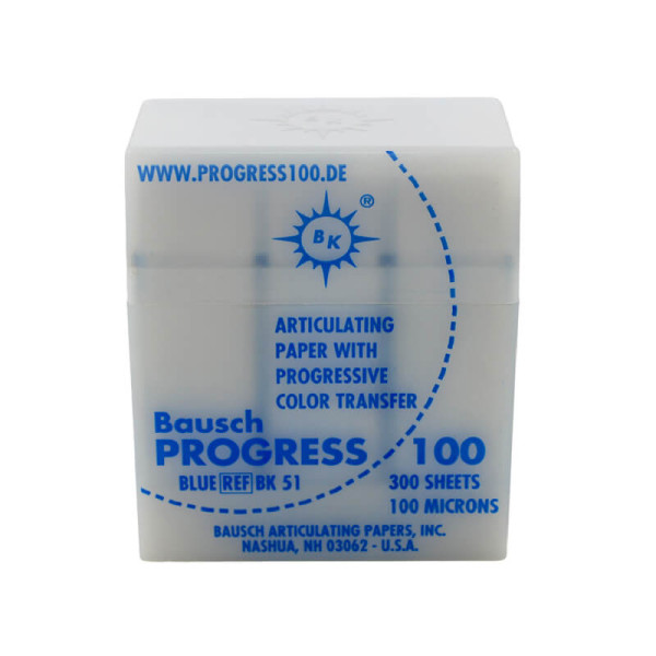 PROGRESS 100, Articulating Paper 100μm, Blue, PK/300 Strips - Bausch - BK51