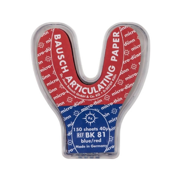 Articulating Papers Arti-Check, Blue/Red, 40μm (Horseshoe), PK/150 Strips - Bausch - BK81