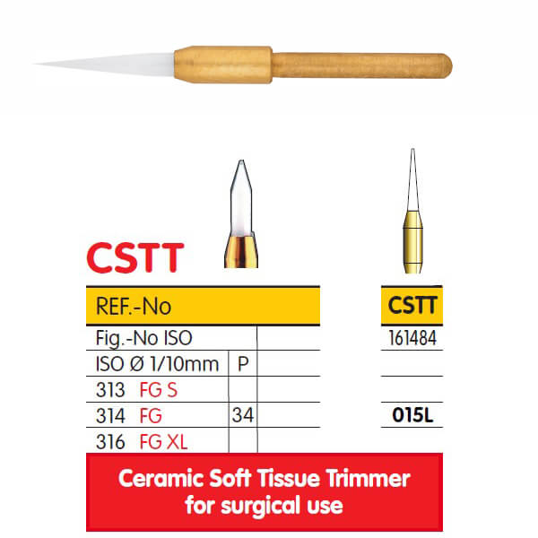 Ceramic Long Bur Soft Tissue Trimmer - Dia-Tessin - FGCSTT/015L