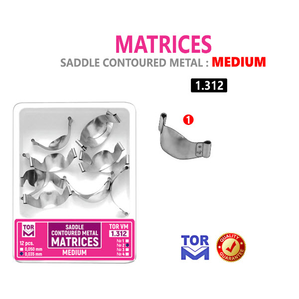 Saddle Contoured Metal Matrice, Medium, Standard - TOR - 1.312
