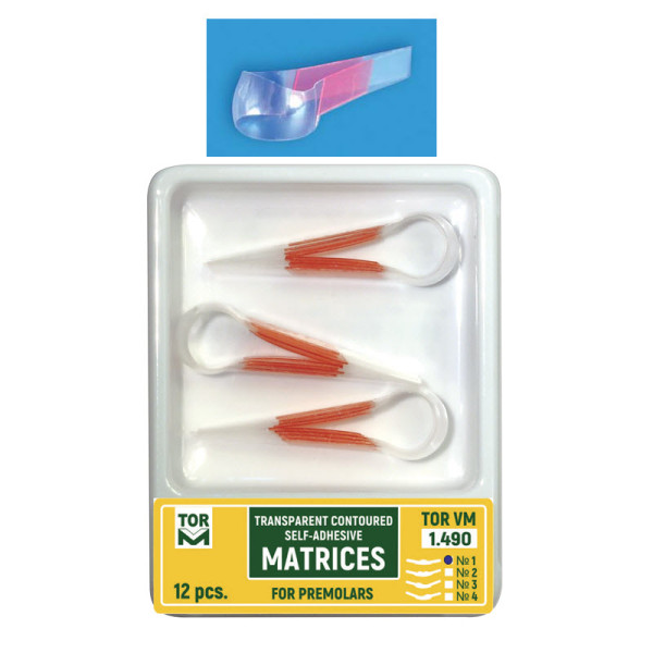 Self-Adhesive Matrices, Transparent, Premolar, One Central Ledge - TOR - 1.490(1)
