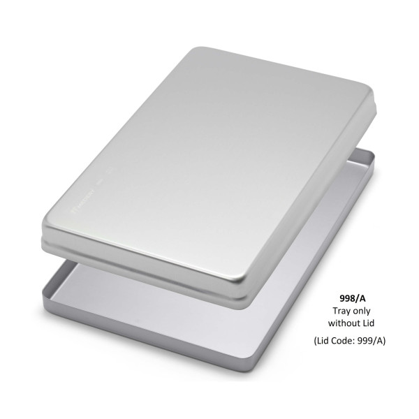 Aluminum Tray Silver Small 185 x 140 x 15mm - Medesy - 998-AS