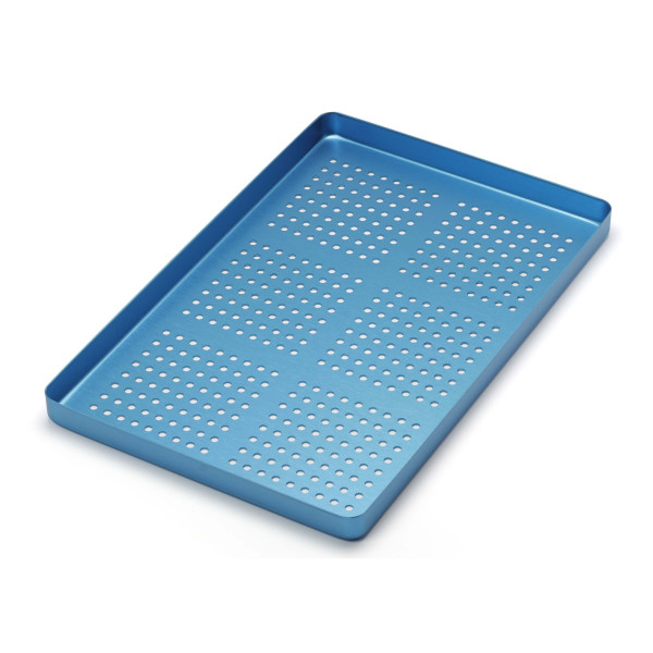 Perforated Aluminum Tray Blue Normal 285x185x15mm - Medesy - 998/FB