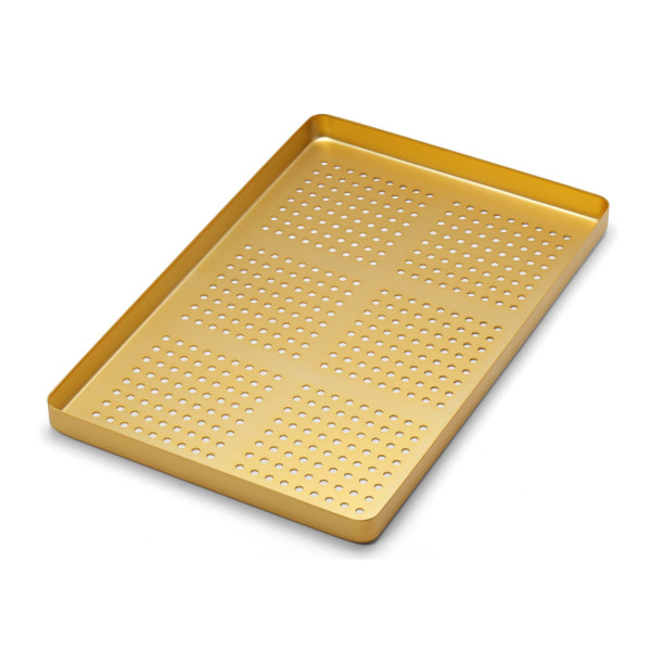 Perforated Aluminum Tray Yellow Small 185 x 140 x 15mm - Medesy - 998/FDS