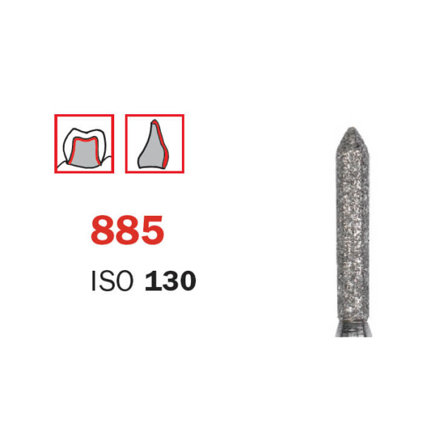 Diamond Bur, FG 014, Medium, Torpedo ISO #130 - DIASWISS - FG314130014