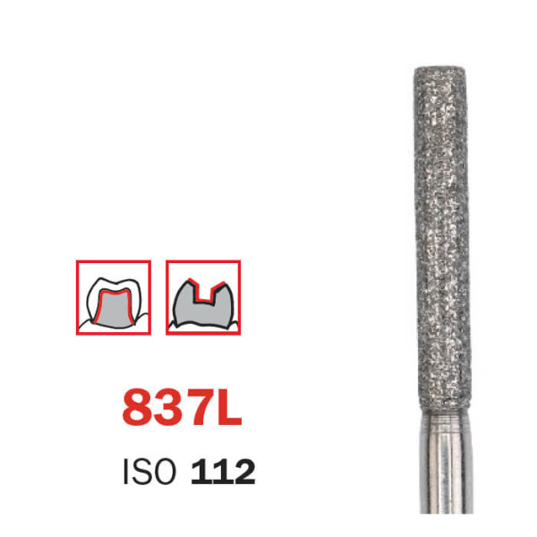 Diamond Bur, FG 014, Coarse, Cylinder ISO #112 - DIASWISS - FG314112014