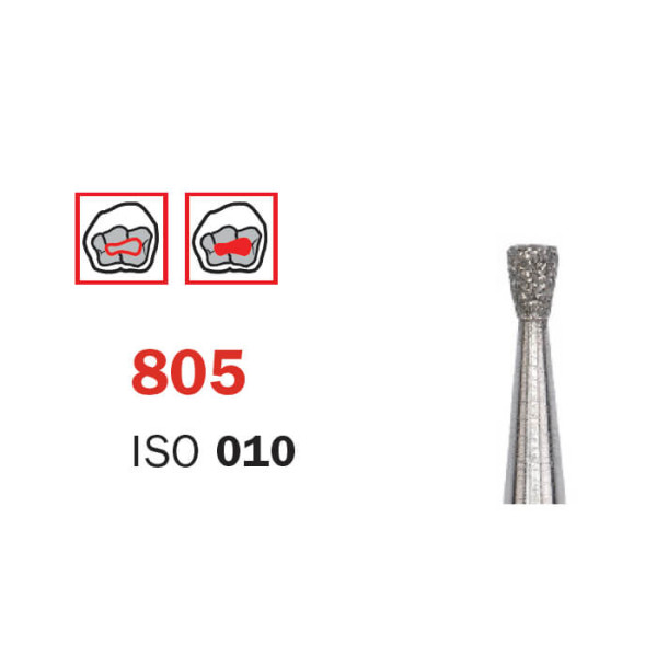 Diamond Bur, FG 010 Short, Medium, Inverted Cone ISO #010 - DIASWISS - FG313010010